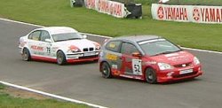 Kaye's Honda leading the BMW